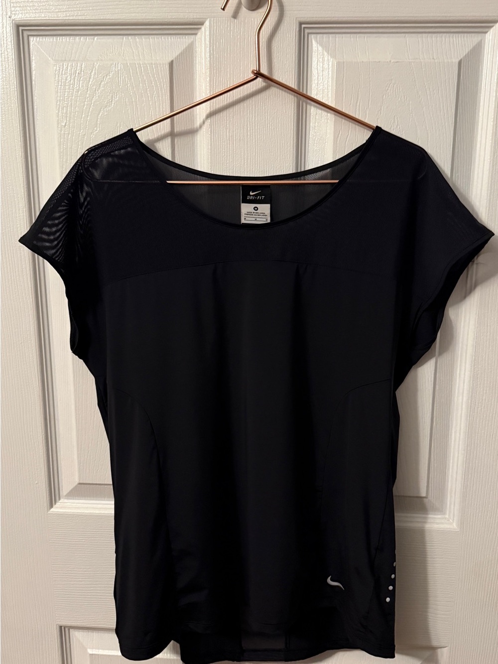 Nike Black Short Sleeve Dri-FIT Mesh Panel Workout Tee